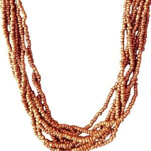 Cool Multi-strand Copper Seed Bead Necklace
